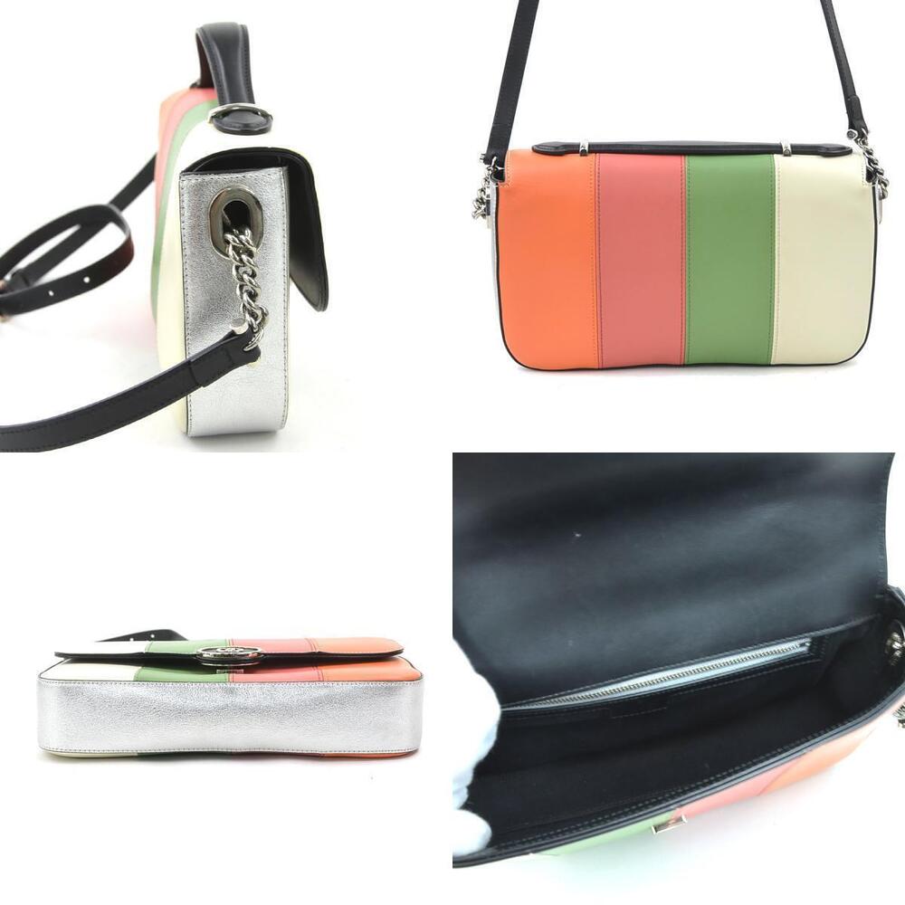 Gucci GG multicolor striped Bag Shoulder exterior smooth calfskin Black